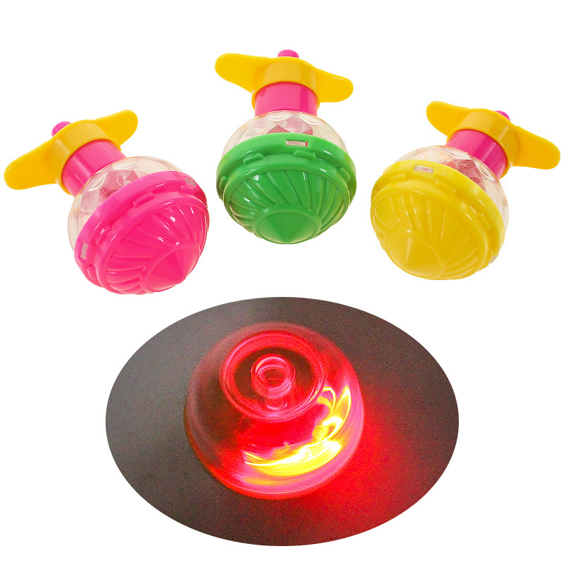 发光弹射陀螺10个|创意儿童闪光发光旋转陀螺玩具新款彩色陀螺弹射带