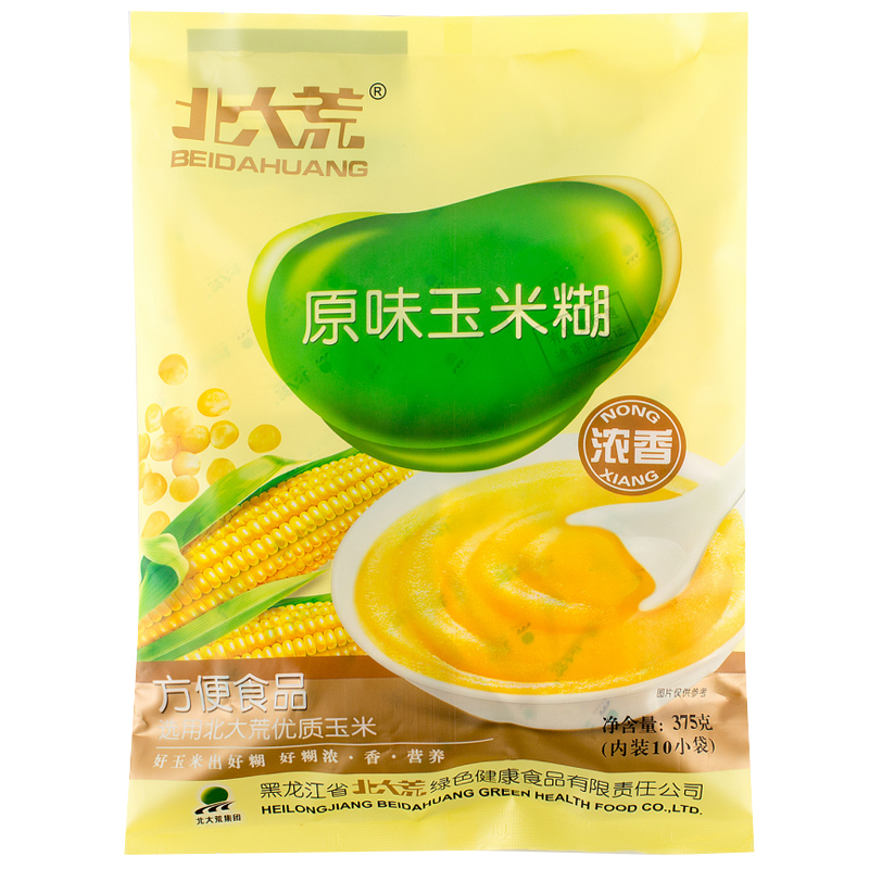 北大荒玉米糊原味玉米糊375g冲饮营养早餐速溶玉米糊10小包
