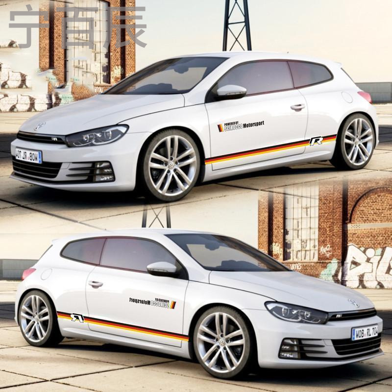 lma大众尚酷朗行高尔夫polocc速腾通用改装全车贴纸纸拉花反光材料