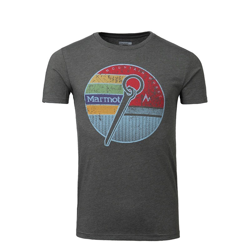 S码：  89元包邮  Marmot/土拨鼠春夏新款户外透气圆领棉质男式短袖T恤_F44640