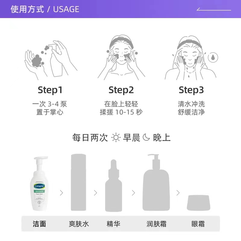 Cetaphil丝塔芙小云朵洗面奶 新旧包装[2支]氨基酸洁面乳深层清洁温和不紧绷舒缓氨基酸表活洗面奶200ml高清大图