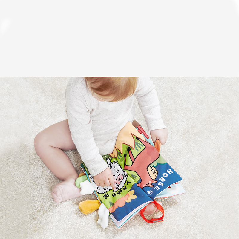 babycare宝宝尾巴布书玩具6-12月婴儿立体撕不烂可咬益智早教布书塞普利小镇