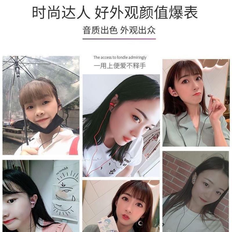 通用K歌耳机 OPPO华为vivo苹果入耳式重低音迷你吃鸡游戏可爱耳麦 金刚黑[升级调音版+带麦]官方正品#