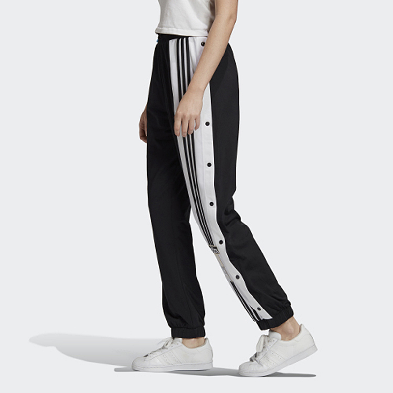 adidas originals三叶草 adibreak pant 侧边排扣字母条纹运动裤 秋季