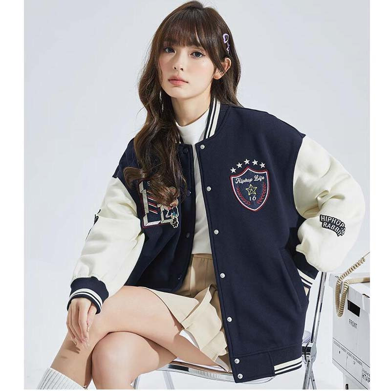 【1.5折价123元】唐狮春款上衣棒球服女春秋新款红色美式街头复古独特外套