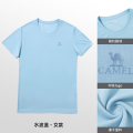 骆驼 女短袖圆领功能T恤 7A22224459 M 水波蓝