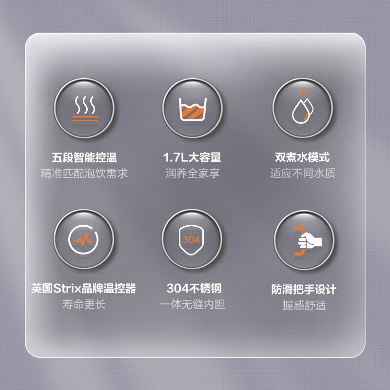 苏泊尔(SUPOR)烧水壶保温一体全自动恒温电热水壶5段调温开水壶电水壶304食品级不锈钢内胆1.5L大容量 1.7L高清大图