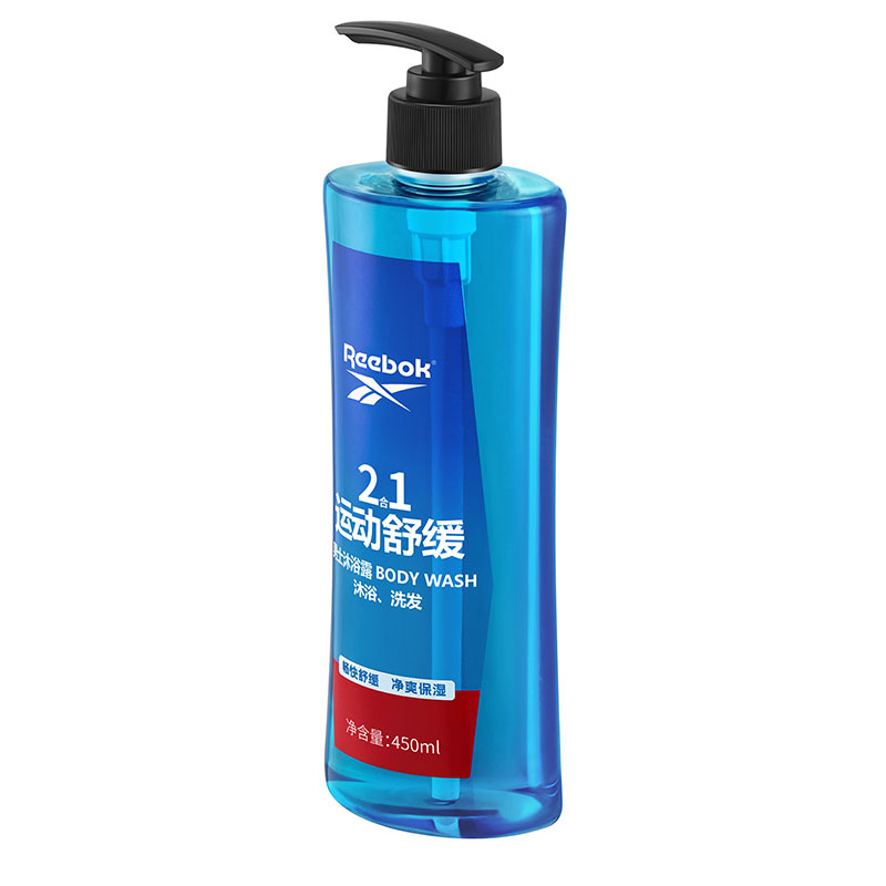 REEBOK锐步男士二合一沐浴露-运动舒缓450ml 沐浴乳洗发膏二合一