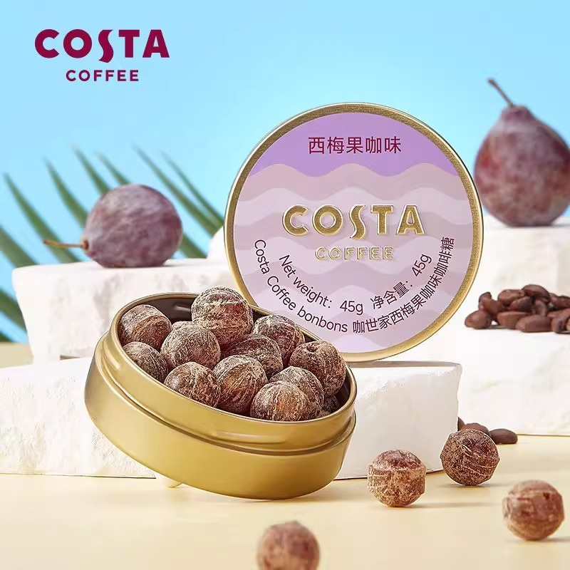 Costa冰咖啡糖特浓提神薄荷糖黑咖啡草本清凉味