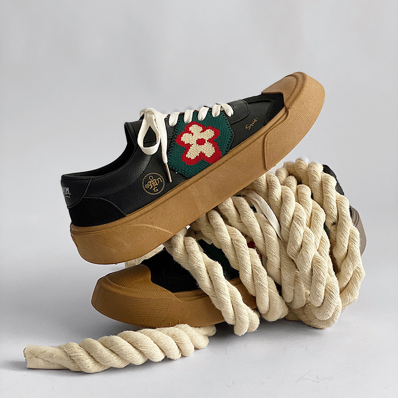 2022新款板鞋男士平底小丑鞋休闲森系原宿ulzzang男鞋潮流shoes