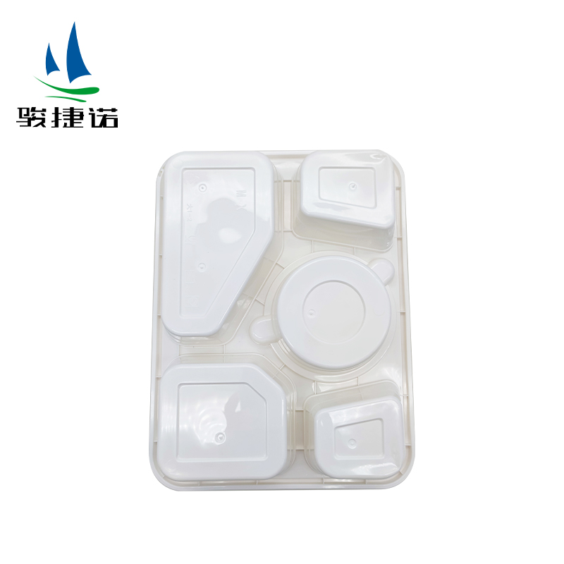 骏捷诺一次性五格防盗扣餐盒100套/箱高清大图