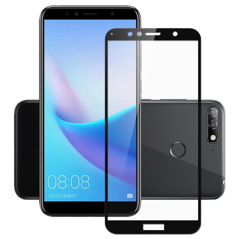 [买2送手机壳]轻万适用华为畅享8e钢化膜honor全屏玻璃贴膜huawei全屏高清保护膜高清大图