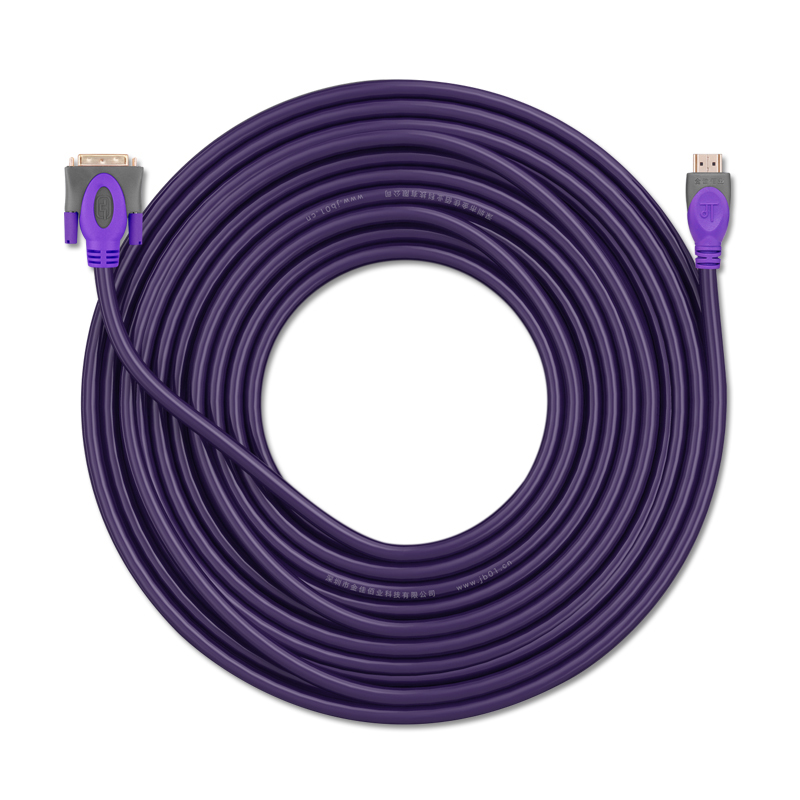 金佳佰业 D306 贵族系列 DVI24+1/HDMI 紫色 28AWG OD:7.3MM 5M