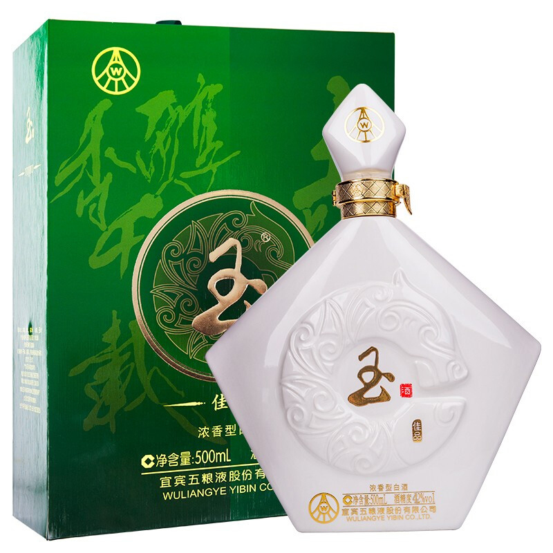 [国潮玉酒]五粮液总厂出品 浓香型白酒收藏中秋送礼自饮礼盒酒 玉酒佳品500ml(42度)单瓶礼盒装