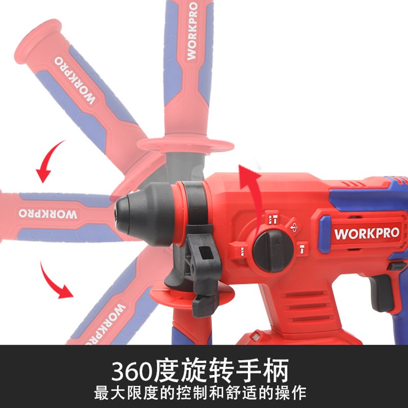 万克宝 20V 22mm 无刷锂电锤[两电(4AH)一充BS款] 成品 WP390301 台高清大图