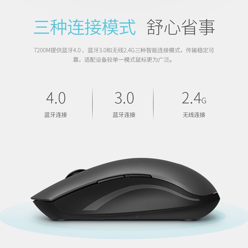 雷柏(Rapoo) 7200M 红色无线鼠标 蓝牙鼠标 办公鼠标 便携鼠标 人体工程学 笔记本鼠标