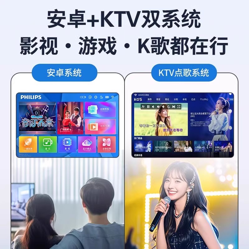 飞利浦SD380家用家庭ktv音响套装带折叠 旋转显示屏幕户外拉杆视频音响室内客厅k歌音箱10吋低音一体唱歌音响高清大图