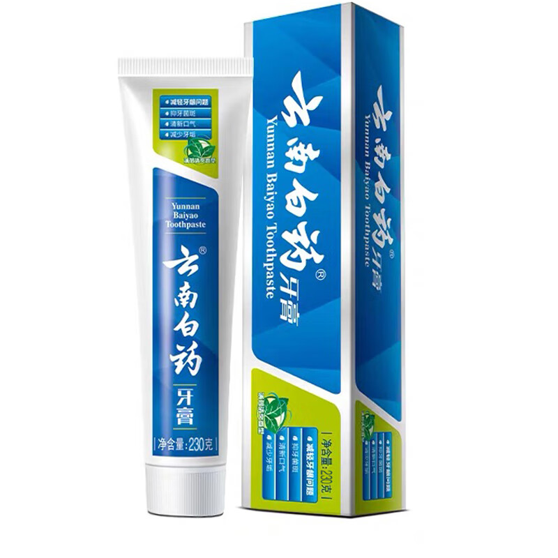 云南白药牙膏 减轻口腔牙龈问题祛除口腔异味清新口气 【薄荷香型230g1支装】
