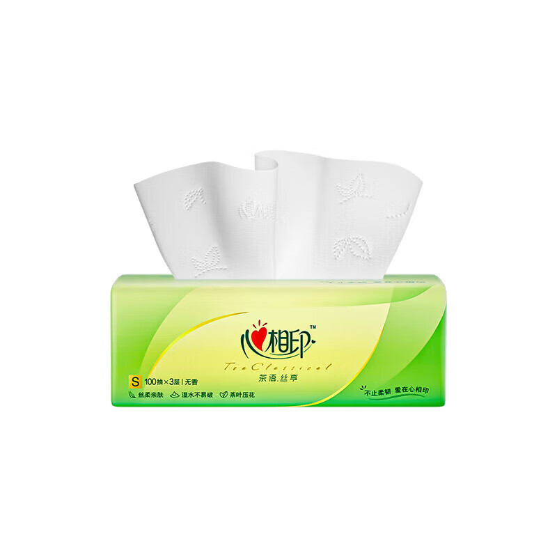 心相印 10DT15100(包装)心相印茶语丝享100抽三层塑装纸面巾10包*1提