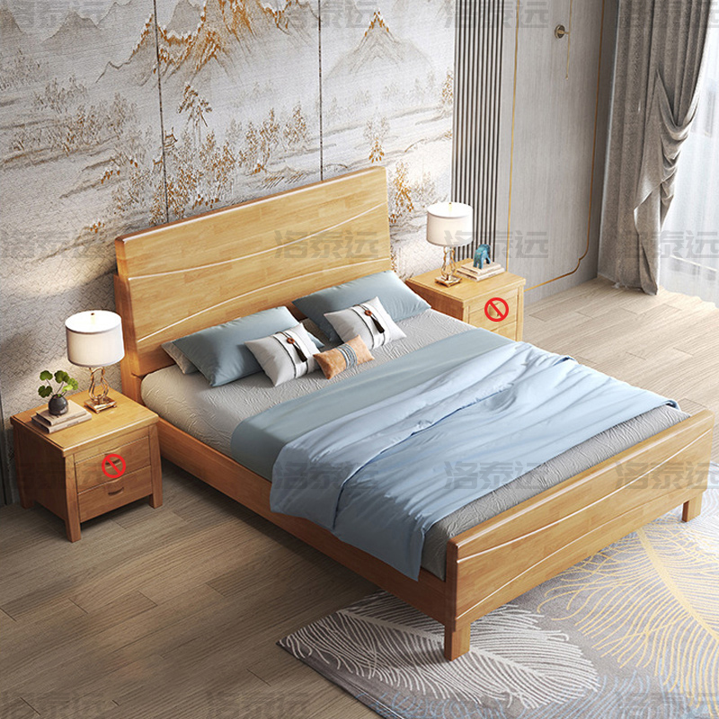 洛泰远 LTY4022927 榉木色实木床1.2米单人床高清大图