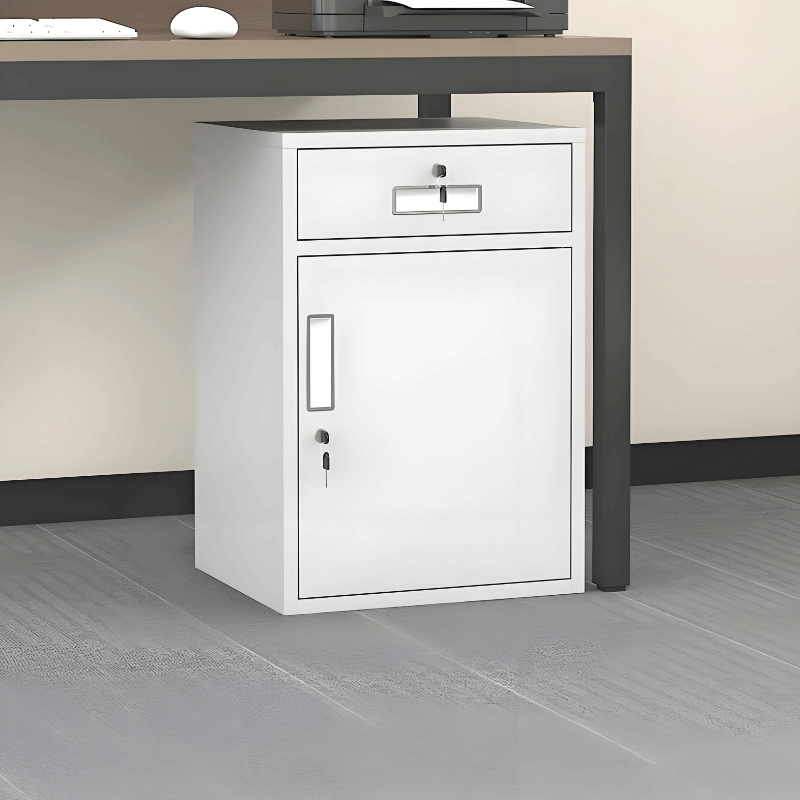 易企采 【一抽一门】白色 650*440*390MM 办公室资料文件矮柜 单位:台 货期七天 质保一年