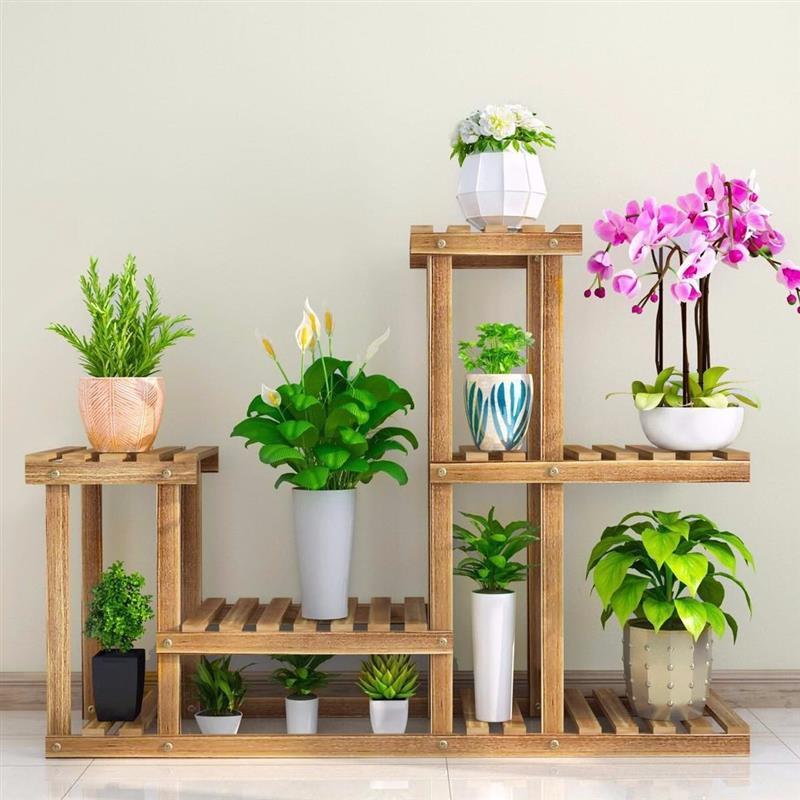 工匠时光花架子实木多层阳台花架客厅绿萝多肉吊兰落地式花盆架置物架