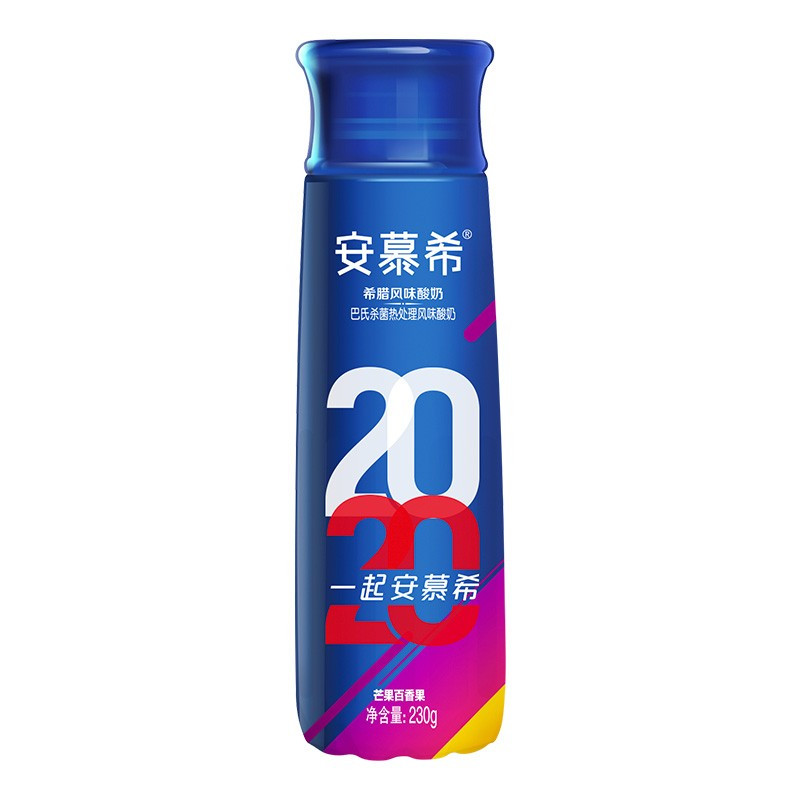 伊利 安慕希高端畅饮希腊风味酸奶 芒果百香果味 230g*10瓶礼盒装