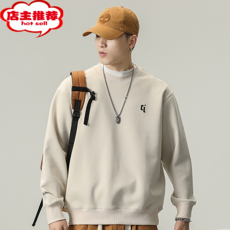 shanchao男士卫衣男款圆领潮牌男装2023新款男款长袖上衣秋季无帽春装