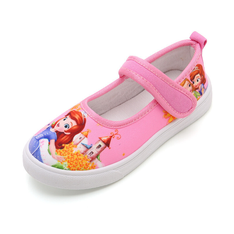 乌鹿4到11岁5至10女童7帆布鞋儿童6春秋8软底9女孩12卡通白雪公主布鞋