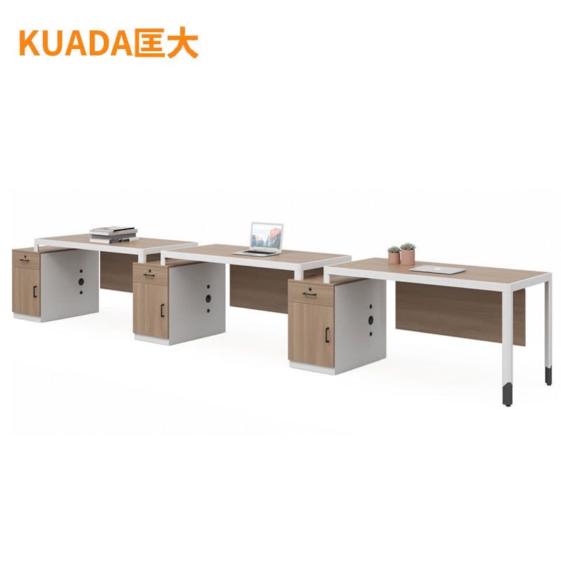 匡大办公桌 现代简约员工桌 4.9米三人位职员桌 KDT-FD688D-49图片