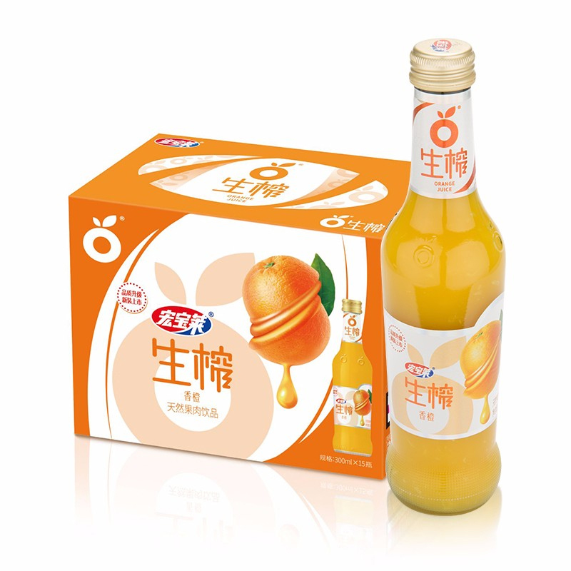 宏宝莱 生榨果汁(香橙) 300ml*12玻璃瓶装