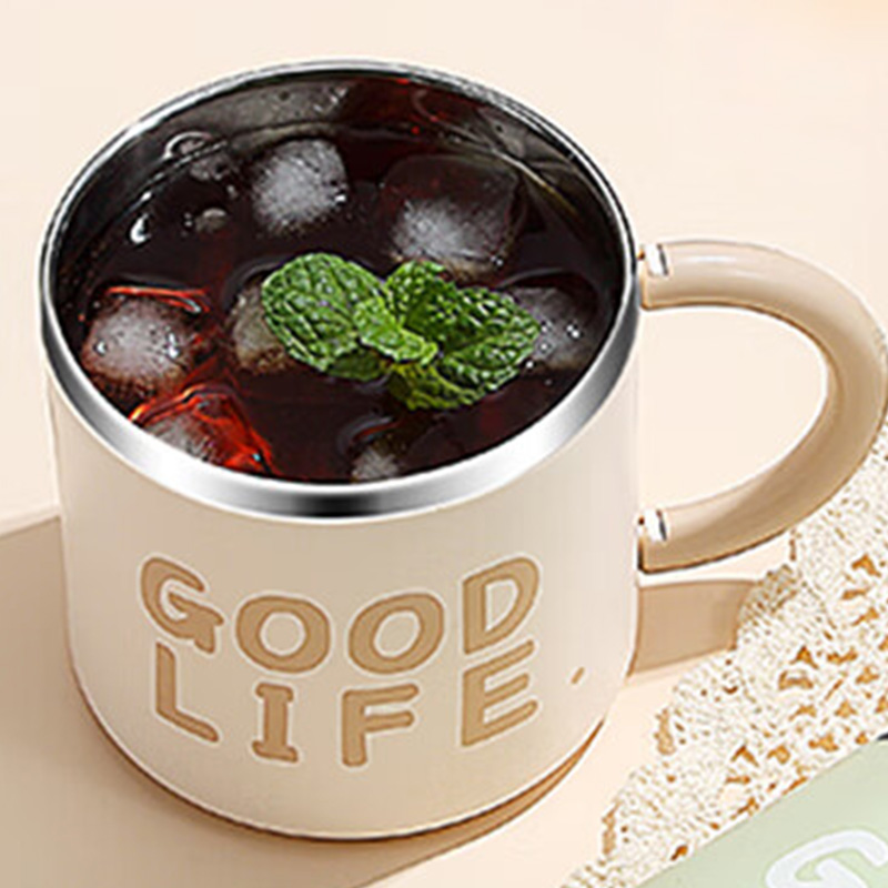 MAXCOOK美厨马克杯304不锈钢双层加厚耐用MCB3185高清大图