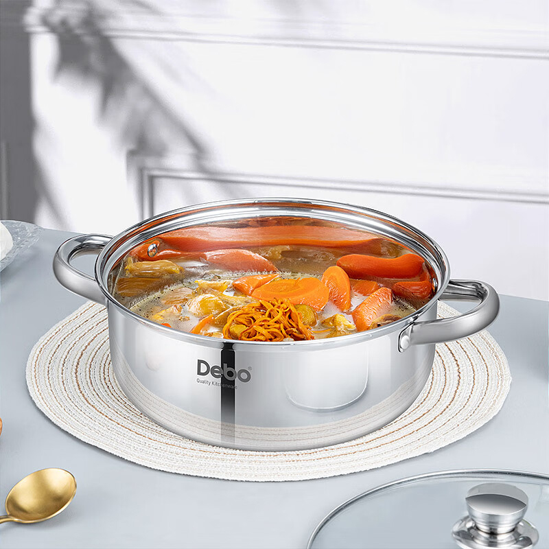 德铂汤锅28cm贝利不锈钢汤锅炖煮熬粥奶锅DEP-DS394高清大图