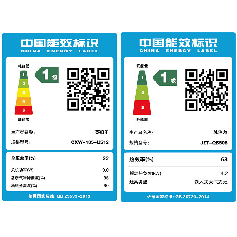 苏泊尔(SUPOR) U512+QB506欧式顶抽吸油烟机燃气灶套装天然气 免拆洗 一级能效(液化气)高清大图