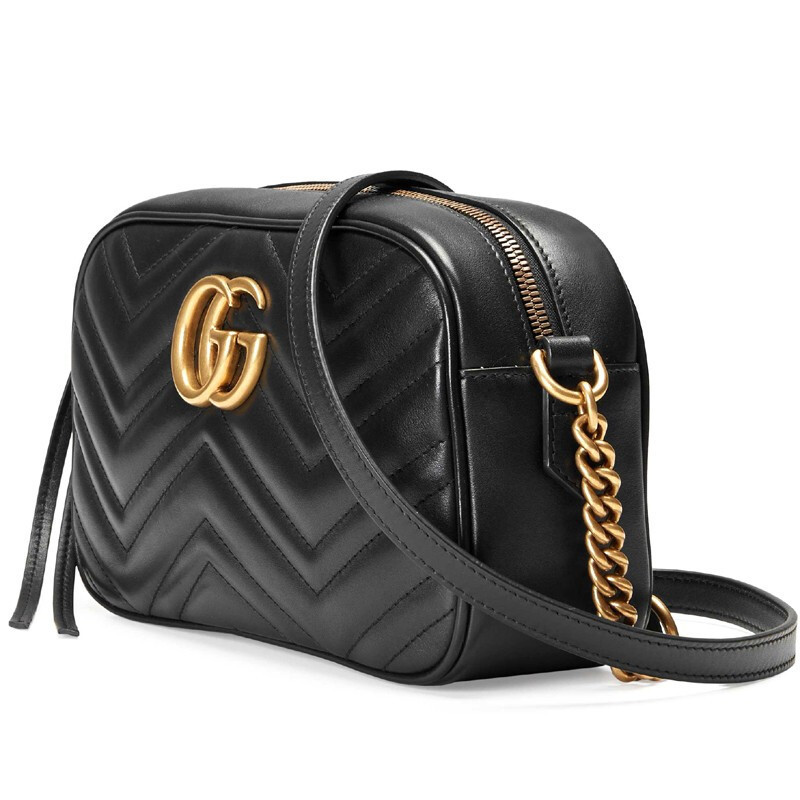 海外直邮gucci古驰女包ggmarmont系列黑色小号单肩斜挎包447632dtd1d