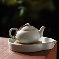 东道 汝窑 套装茶具 天乐壶组 一壶三杯 开片可养 天青色 色釉 陶瓷 其他