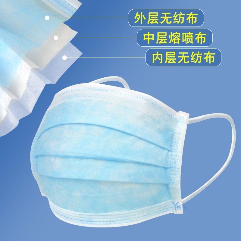 一次性医用外科口罩(非独立包装 10个/包)医用外科口罩一次性医疗成人