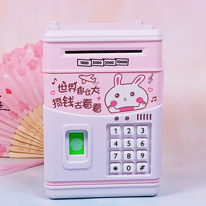 儿童储蓄存钱罐防摔家用不可取只进不出密码箱大人用网红女生可爱 三维工匠 全新音乐指纹款-电池-存钱狗储蓄罐高清大图