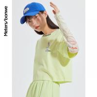 [1件3折价:34.5]美特斯邦威春季新款T恤女仲夏夜跑系列经典款短袖T恤