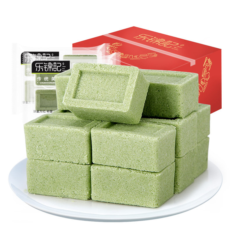 [企业定制]新品 乐锦记 糕点点心 800g绿豆糕 绿豆原味味 袋装 传统糕点心糕类休闲零食小吃