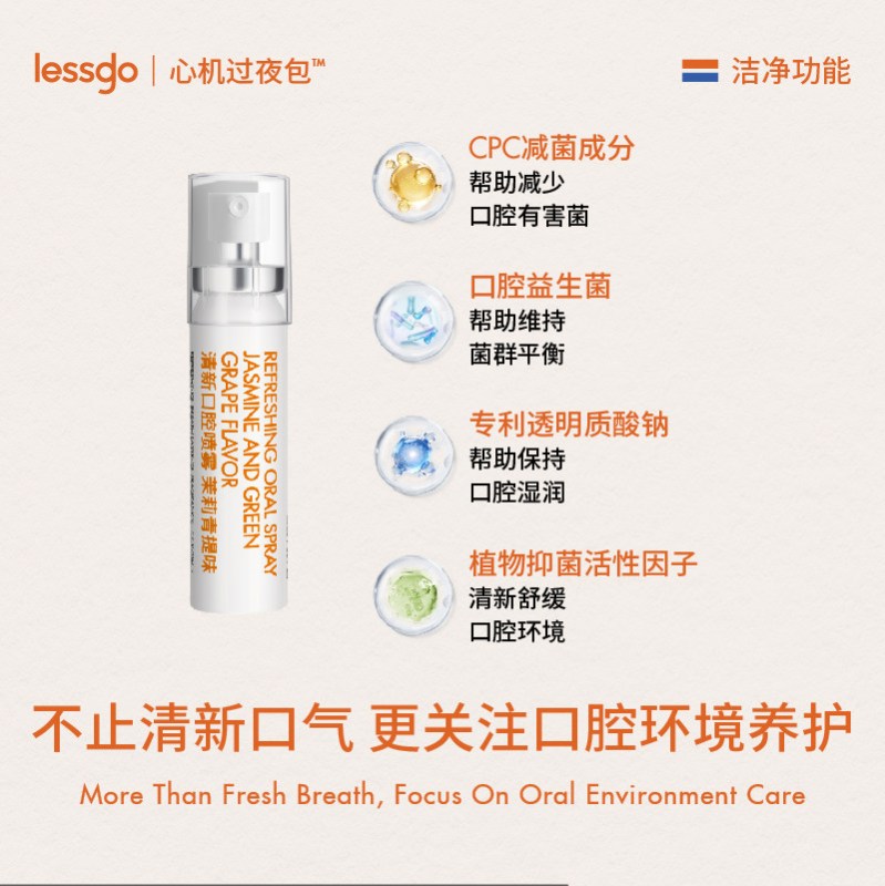 lessgo利事多清新口腔喷雾 茉莉青提味2瓶高清大图