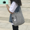 原宿包包2020新款单肩斜挎包女百搭大容量日系帆布袋学生书包insNEWLAKE 条纹（小号）肩带可调节