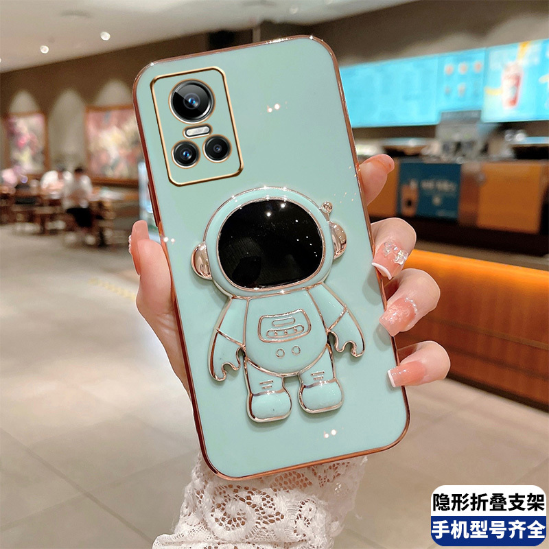 VMONN适用真我GTNEO3宇航员电镀带支架手机壳可爱opporealmegtneo3全包防摔保护套硅胶5G潮牌新款