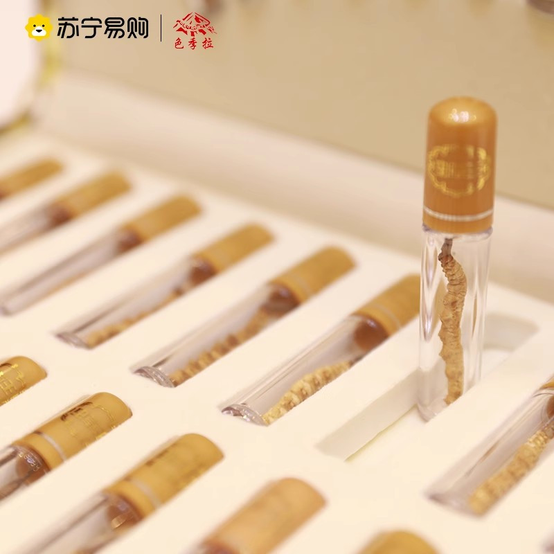 色季拉头茬冬虫夏草3根/克 10根水晶管礼盒装
