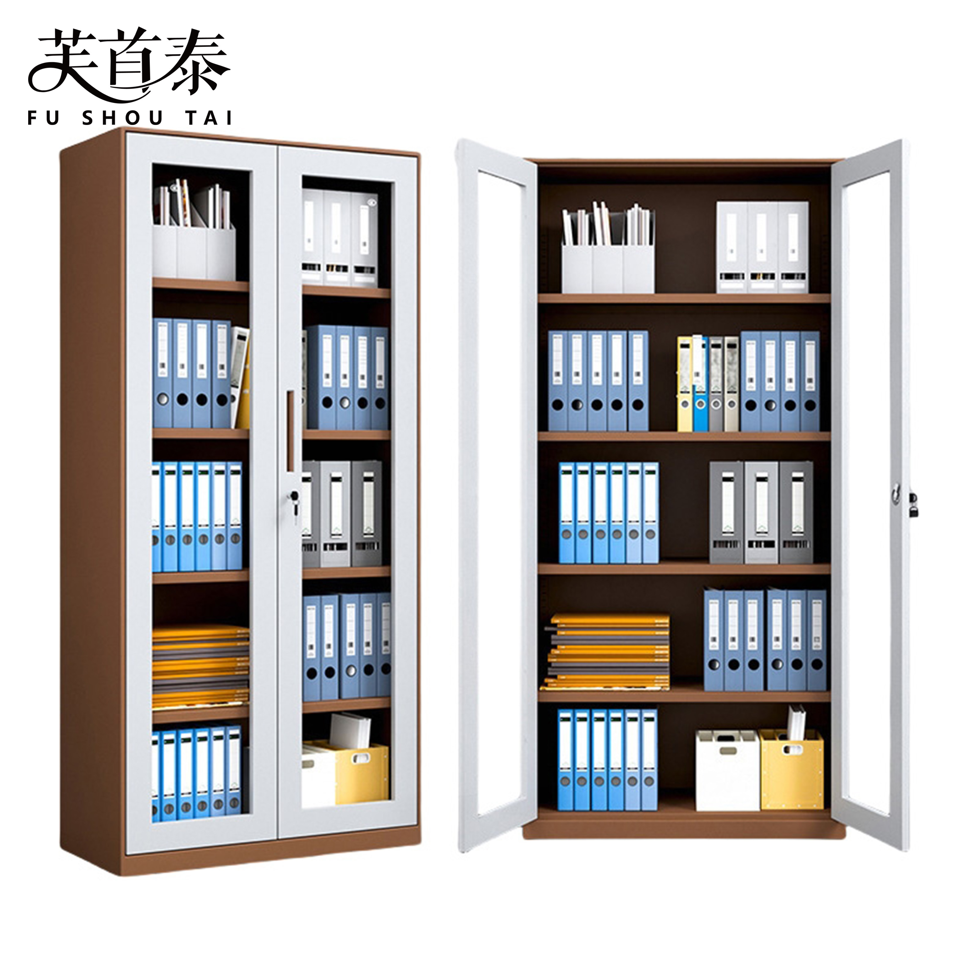 芙首泰文件柜二门套色900*400*1850mm台高清大图