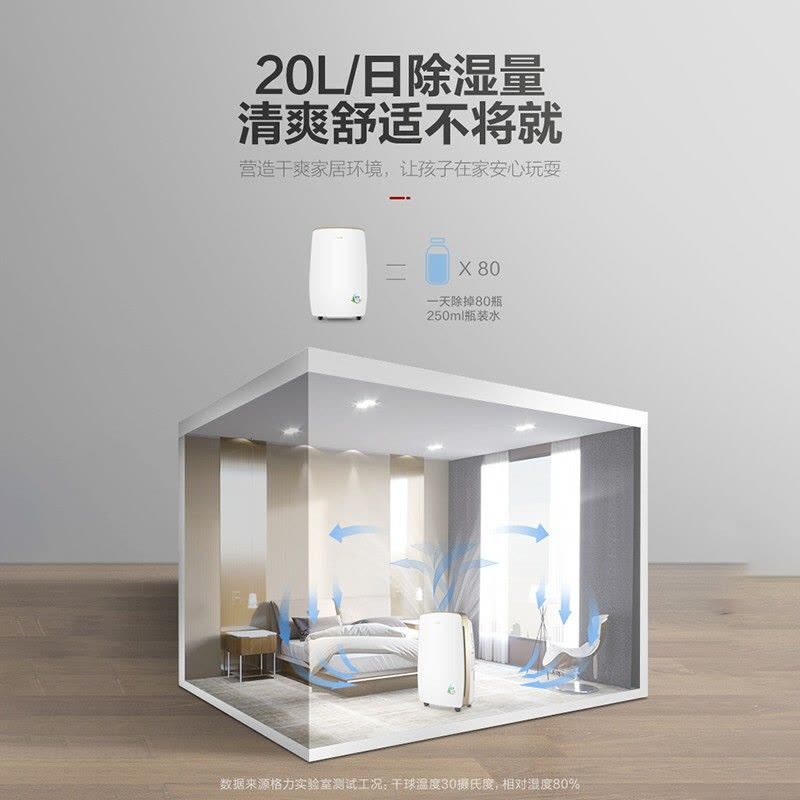 格力( GREE ) 除湿机 DH20EH/ 40EH急速除湿家用抽湿器除湿机31-40㎡微电脑式日除湿20/40升可选图片