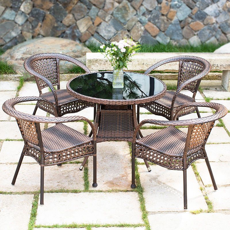 藤椅三件套组合休闲茶桌庭院腾滕椅子室外阳台小茶几藤编户外桌椅