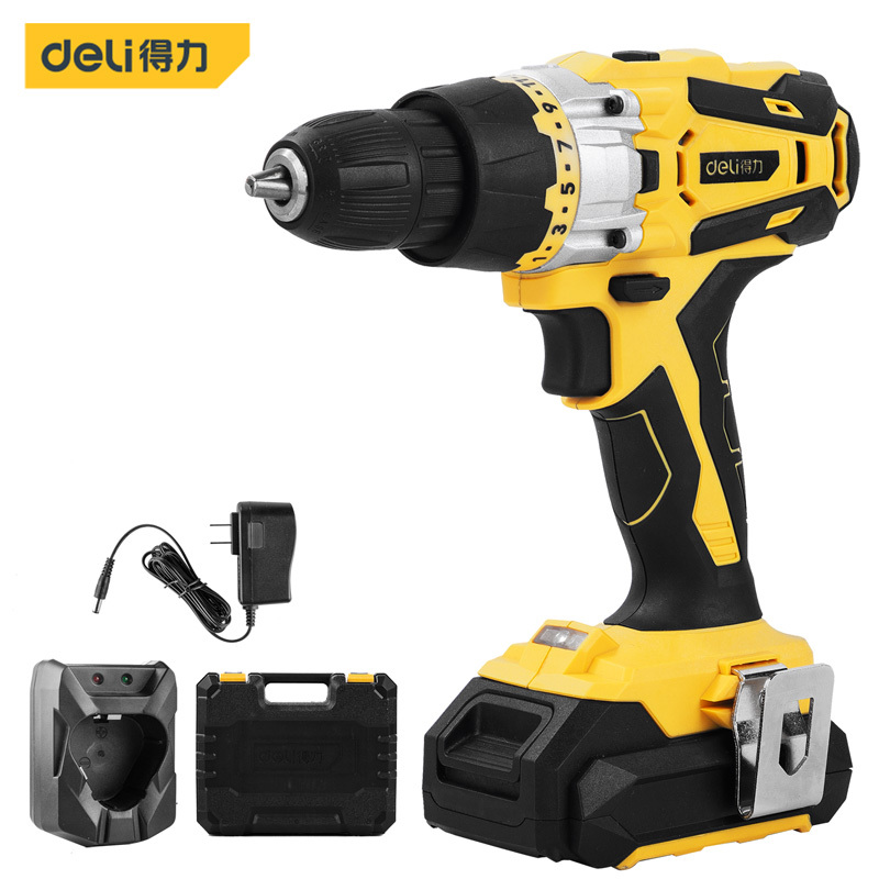 得力锂电电钻家用冲击钻充电钻手电钻电起子电动螺丝刀充电批手电钻套装 14.4V锂电钻(双电池)DL6263 单位/套