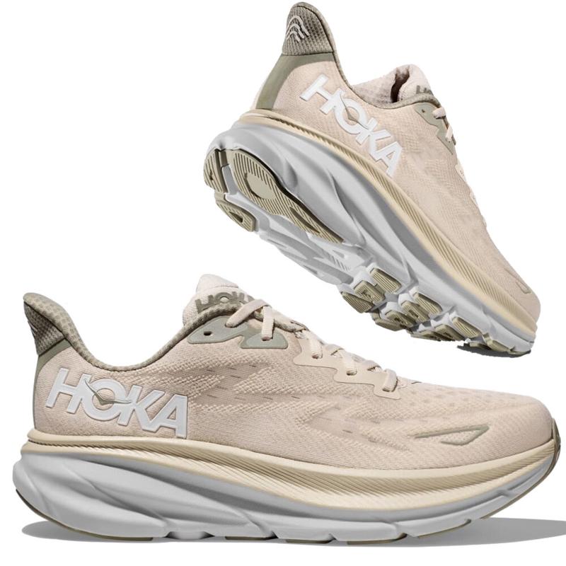 Hoka One One男跑步鞋轻量运动鞋Clifton 9缓震户外鞋跑步日常 Oat_Milk_/_Barley 43