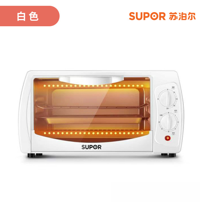 苏泊尔电烤箱家用10L升烘焙迷你小型烤箱多功能全自动 白色